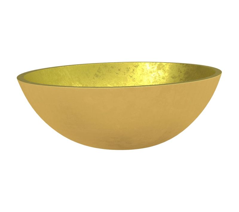 Lavabo Verre 50x37x14 Cm Doré