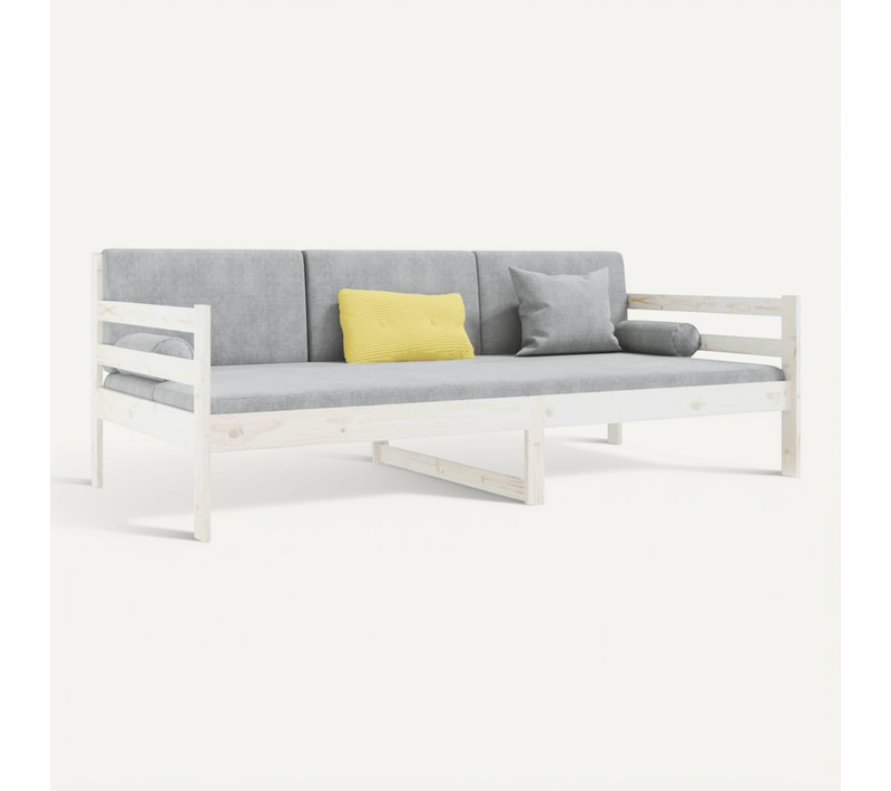 Lit De Jour Sans Matelas Blanc 80x200 Cm Bois De Pin Massif
