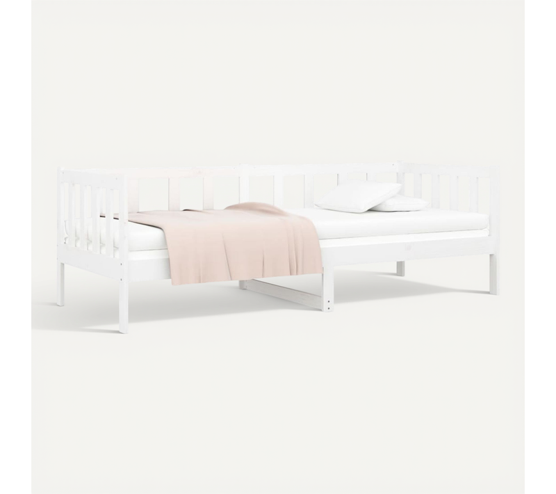 Lit De Jour Sans Matelas Blanc 80x200 Cm Bois De Pin Massif
