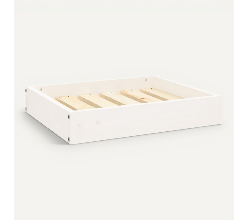Lit Pour Chien Blanc 51,5x44x9 Cm Bois De Pin Solide