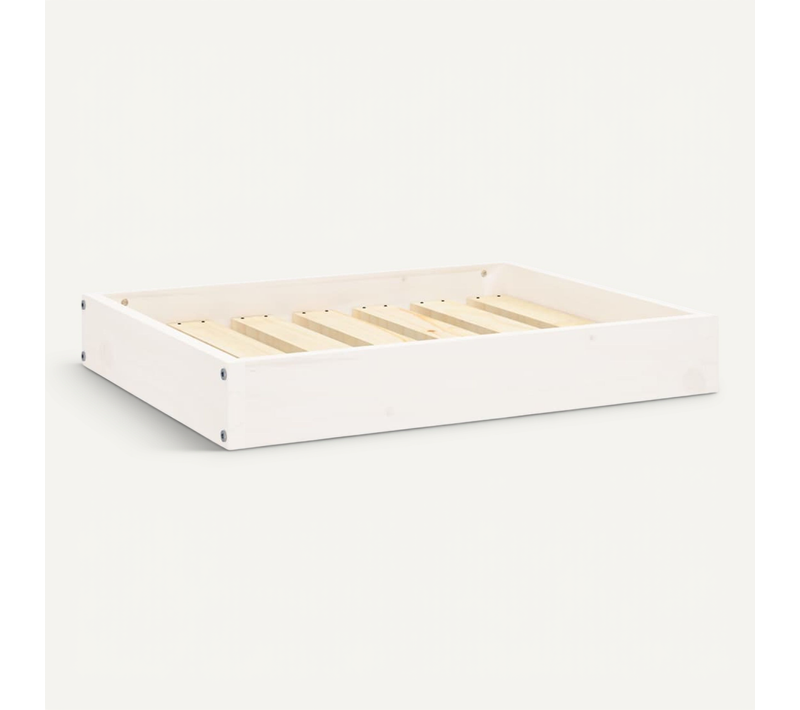 Lit Pour Chien Blanc 61,5x49x9 Cm Bois De Pin Solide