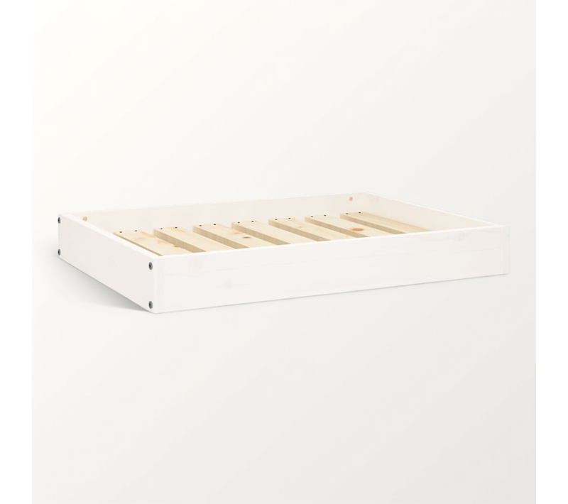 Lit Pour Chien Blanc 71,5x54x9 Cm Bois De Pin Solide