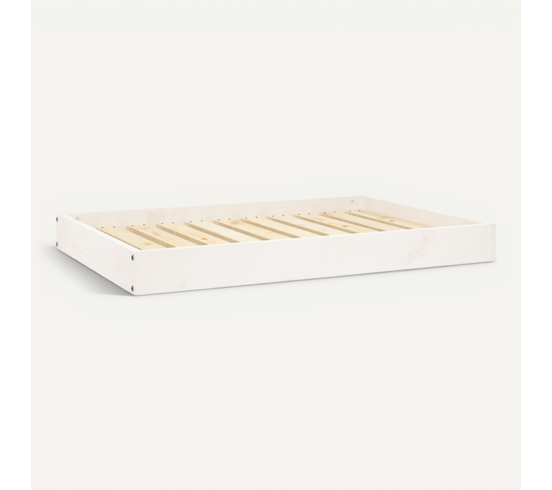 Lit Pour Chien Blanc 91,5x64x9 Cm Bois De Pin Solide