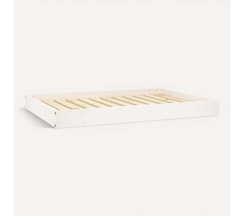 Lit Pour Chien Blanc 101,5x74x9 Cm Bois De Pin Solide