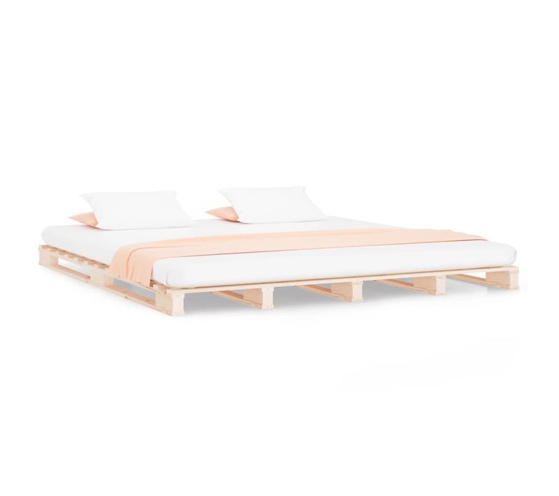 Lit De Palette 140x190 Cm Bois De Pin Massif