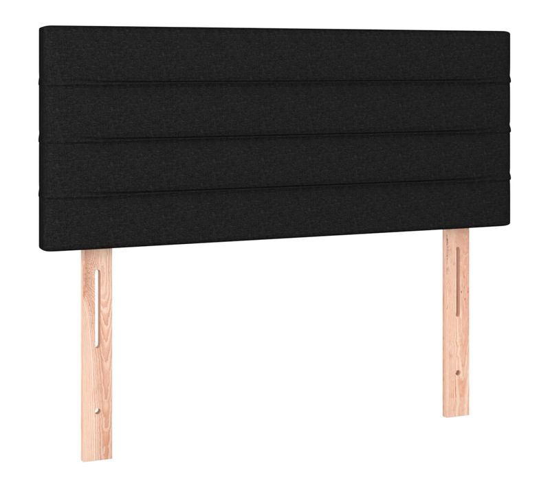 Tête De Lit 90 X 5 X 78/88 Cm, Réglable, Tissu Noir, Pieds En Bois
