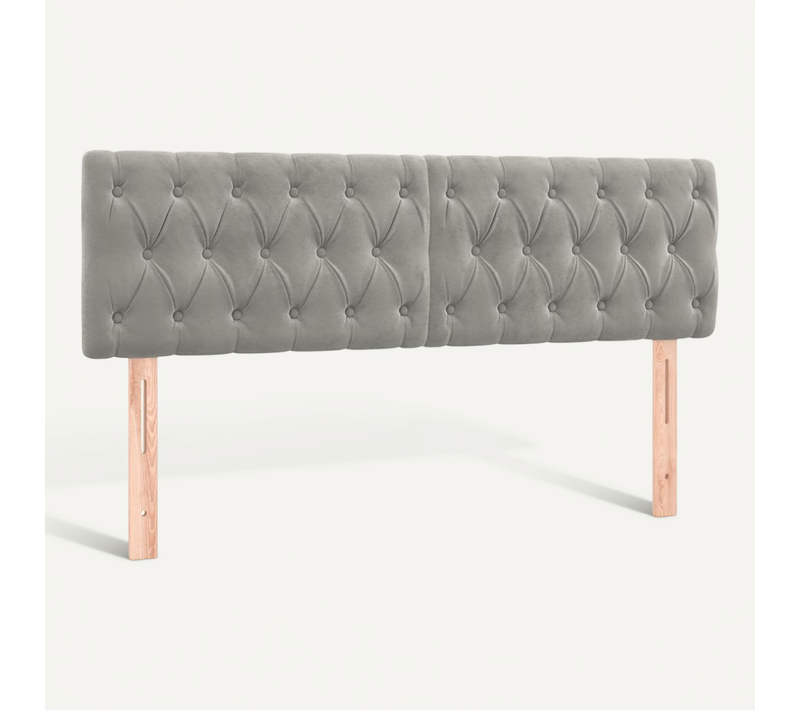 Têtes De Lit Gris Clair 144 X 7 X 78/88 Cm Velours