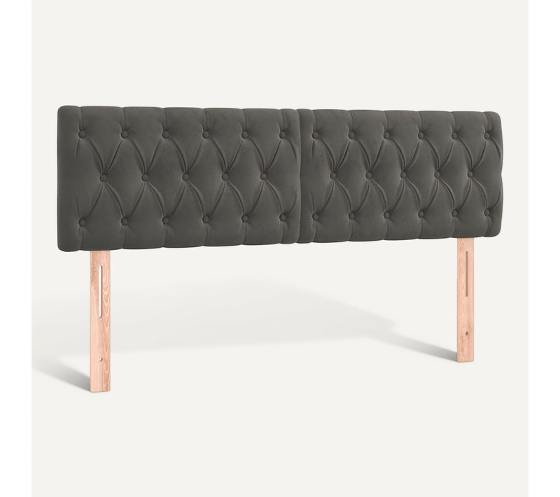 Têtes De Lit Gris Foncé 144x7x78/88 Cm Velours