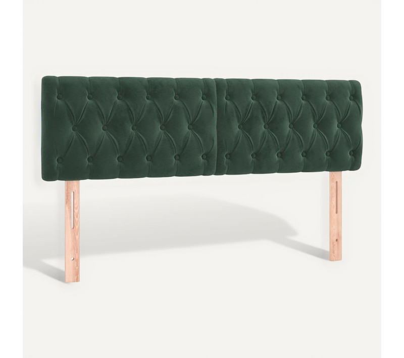 Têtes De Lit Vert Foncé 144x7x78/88 Cm Velours