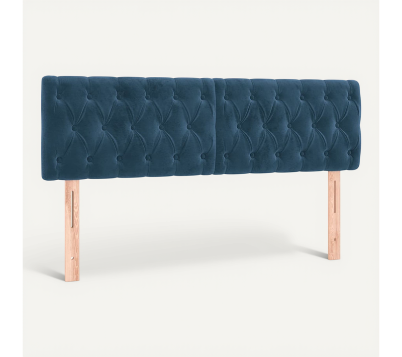 Têtes De Lit Bleu Foncé 144 X 7 X 78/88 Cm Velours