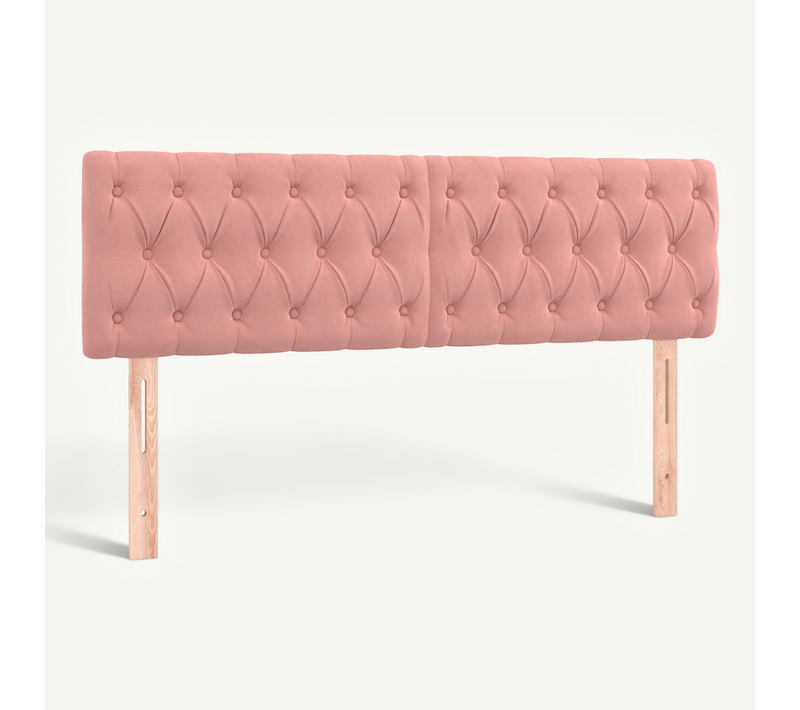 Têtes De Lit Rose 144x7x78/88 Cm Velours