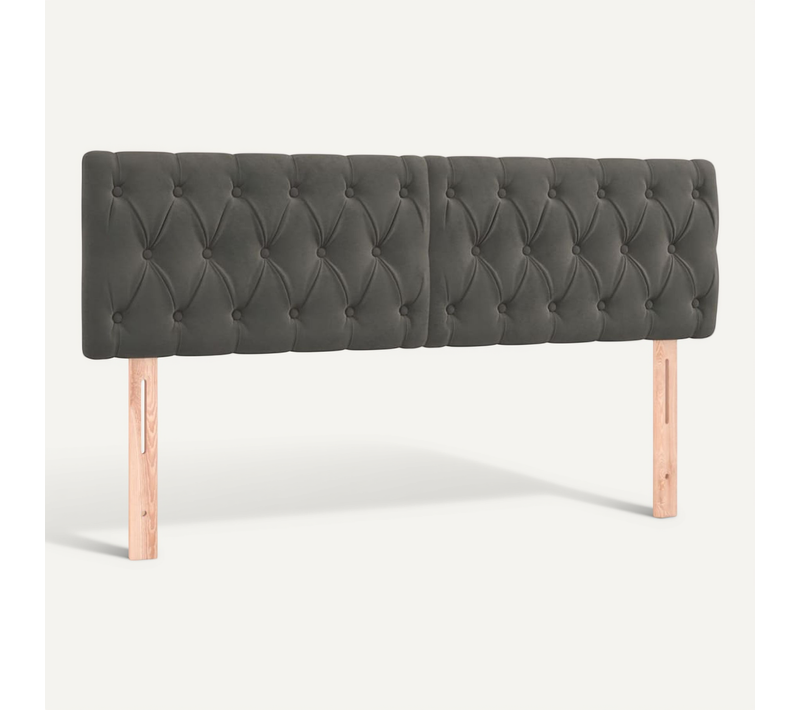 Têtes De Lit Gris Foncé 160x7x78/88 Cm Velours