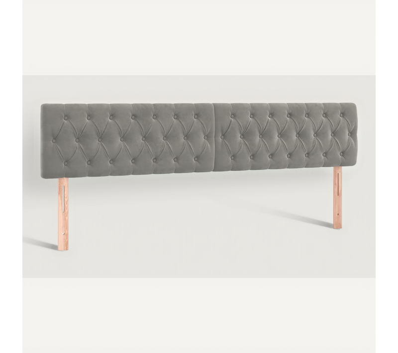 Têtes De Lit Gris Clair 200x7x78/88 Cm Velours