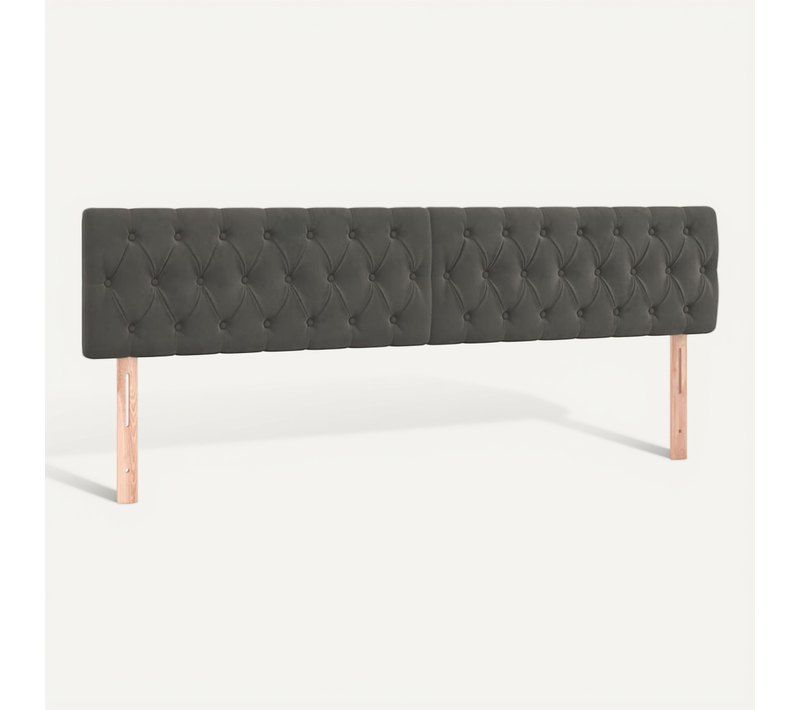 Têtes De Lit Gris Foncé 200x7x78/88 Cm Velours