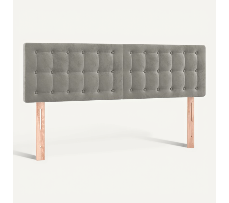 Têtes De Lit Gris Clair 144x5x78/88 Cm Velours