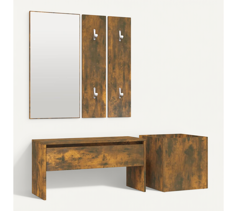 Ensemble De Meubles De Couloir Chêne Fumé Bois Contreplaqué