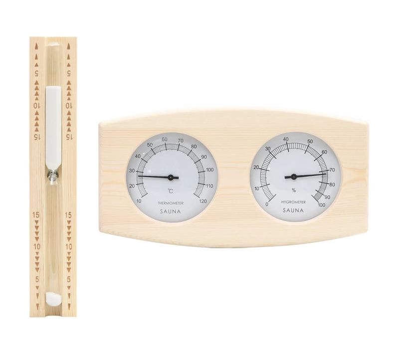 Ensemble 2 En 1 Hydrothermographe Et Minuterie à Sable De Sauna