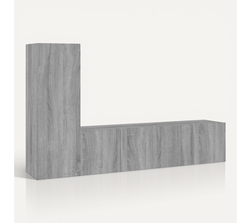 Ensemble De Meubles TV 3 PCs Sonoma Gris Bois D'ingénierie