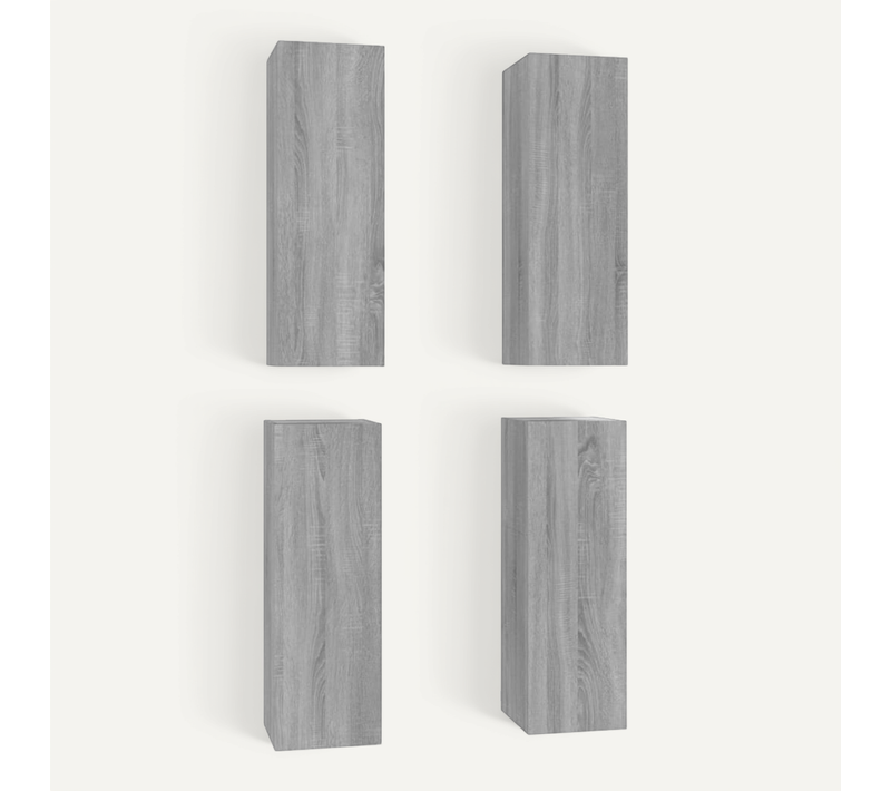 Meubles TV 4 PCs Sonoma Gris 30,5x30x90 Cm Bois D'ingénierie