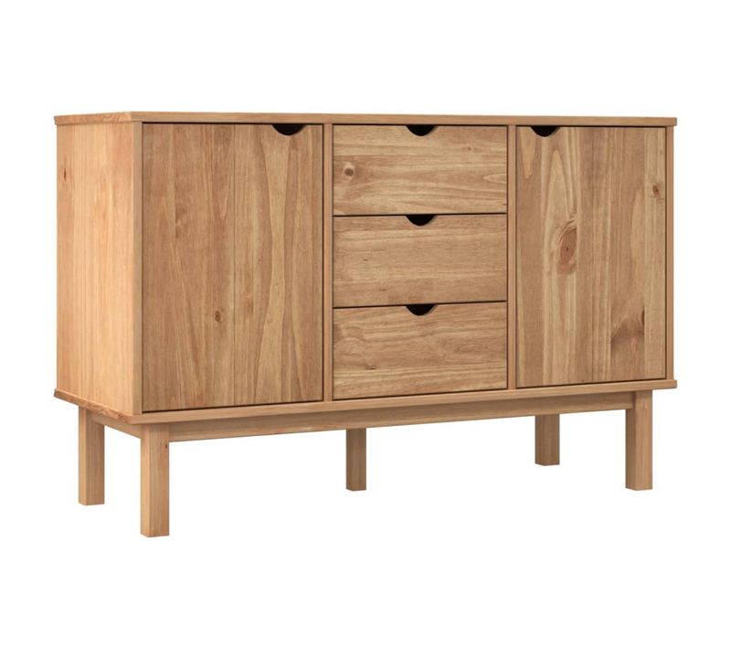 Vidaxl Buffet Avec Tiroirs 113,5x43x73 Cm Bois Massif De Pin Armoire Latérale Meuble De Rangement