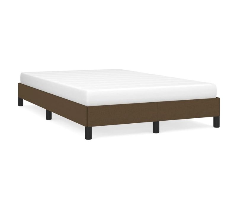 Cadre De Lit Sans Matelas Marron Foncé 120x200 Cm Tissu