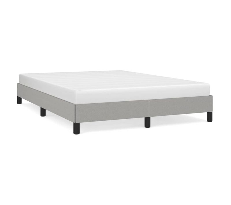 Cadre De Lit Sans Matelas Gris Clair 140x190 Cm Tissu