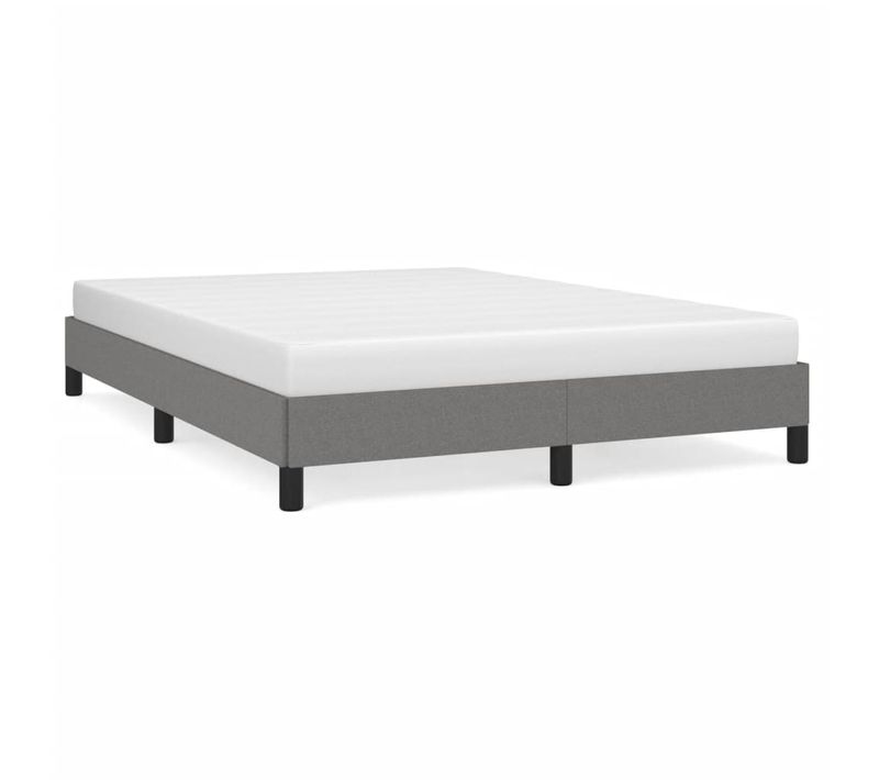 Cadre De Lit Sans Matelas Gris Foncé 140x190 Cm Tissu