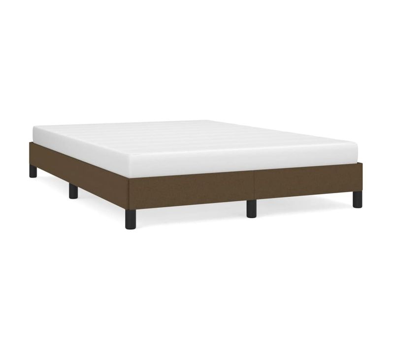 Cadre De Lit Sans Matelas Marron Foncé 140x190 Cm Tissu