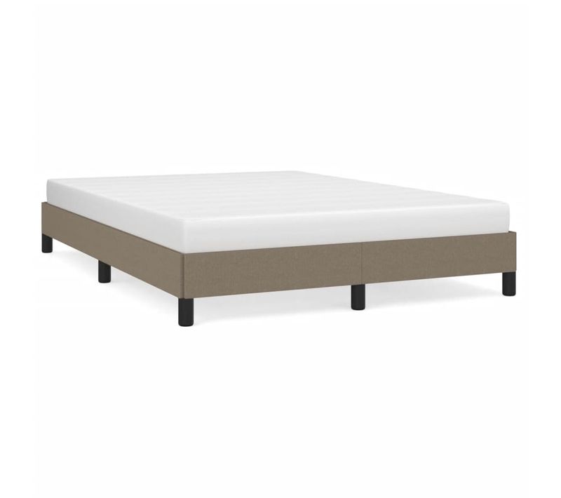 Cadre De Lit Sans Matelas Taupe 140x190 Cm Tissu