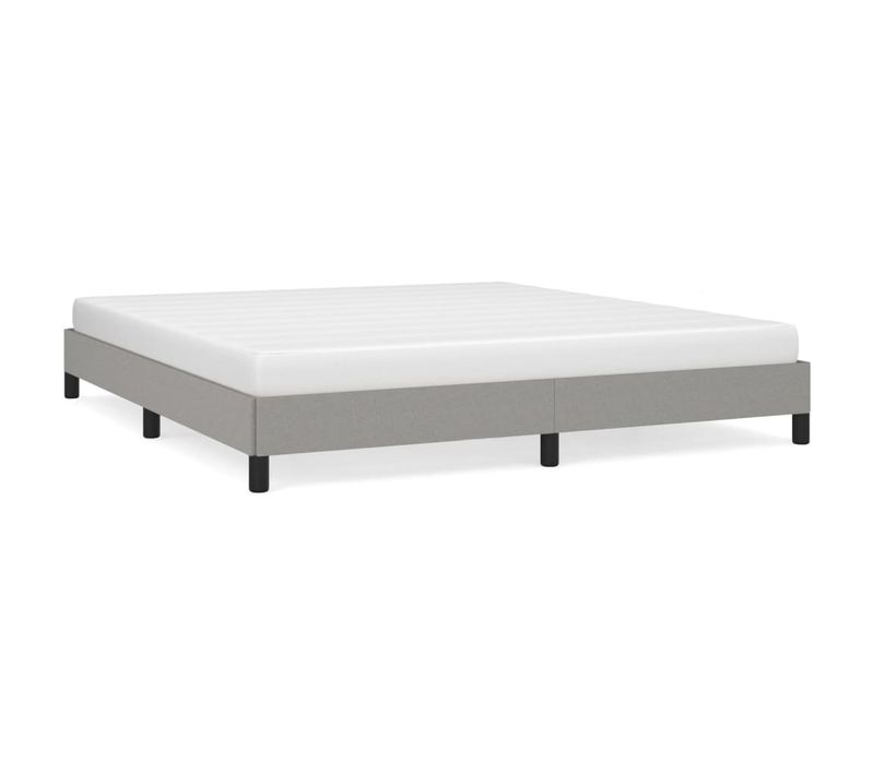Cadre De Lit Sans Matelas Gris Clair 160x200 Cm Tissu