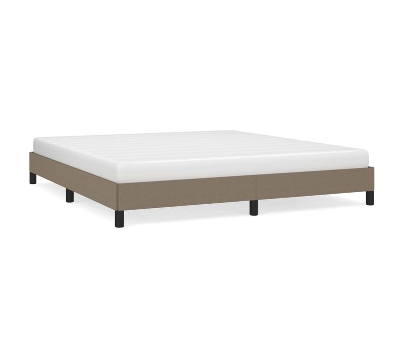 Cadre De Lit Sans Matelas Taupe 160x200 Cm Tissu