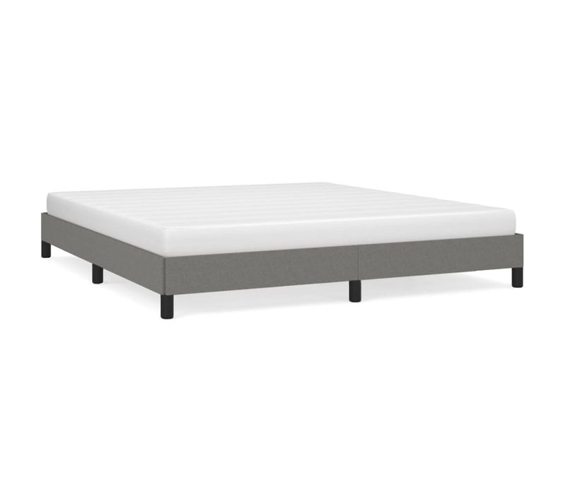 Cadre De Lit Sans Matelas Gris Foncé 180x200 Cm Tissu