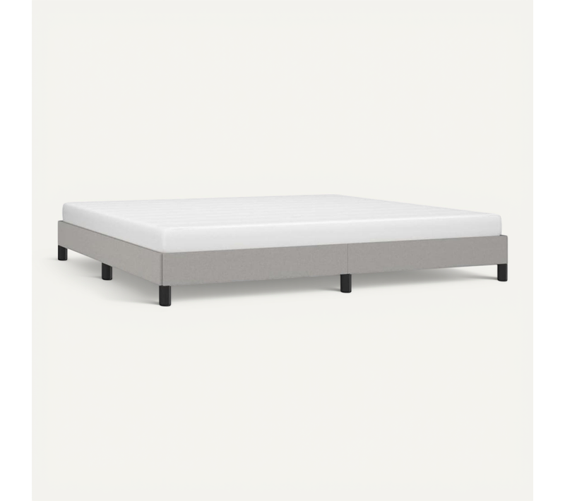 Cadre De Lit Sans Matelas Gris Clair 200x200 Cm Tissu
