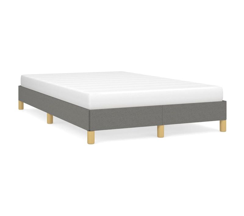 Cadre De Lit Sans Matelas Gris Foncé 120x200 Cm Tissu