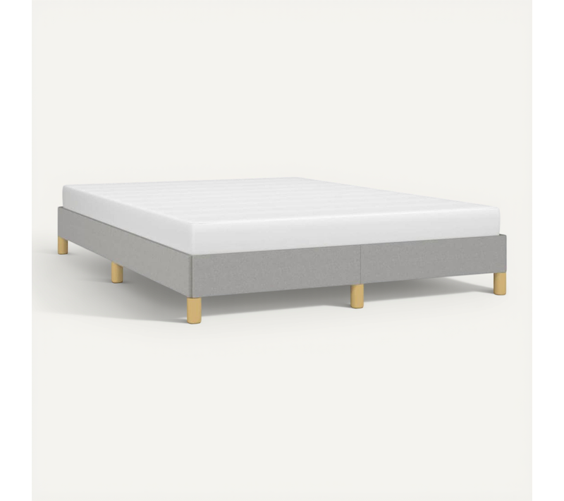 Cadre De Lit Sans Matelas Gris Clair 140x190 Cm Tissu