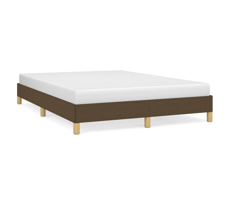 Cadre De Lit Sans Matelas Marron Foncé 140x190 Cm Tissu