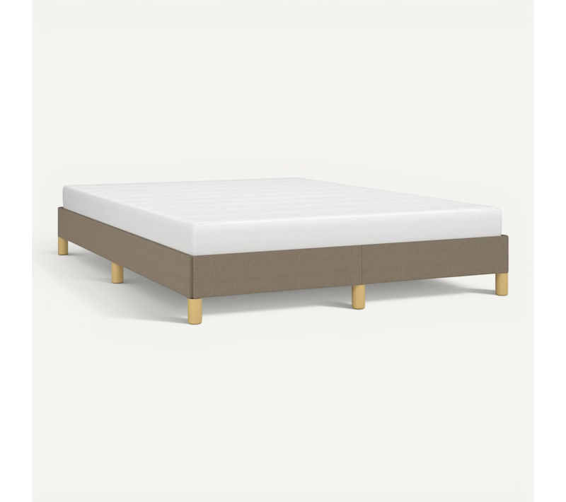 Cadre De Lit Sans Matelas Taupe 140x190 Cm Tissu