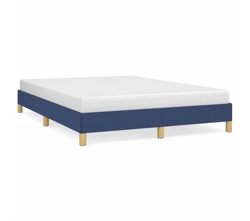 Cadre De Lit Sans Matelas Bleu 140x200 Cm Tissu