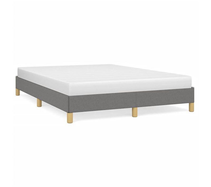 Cadre De Lit Sans Matelas Gris Foncé 160x200 Cm Tissu