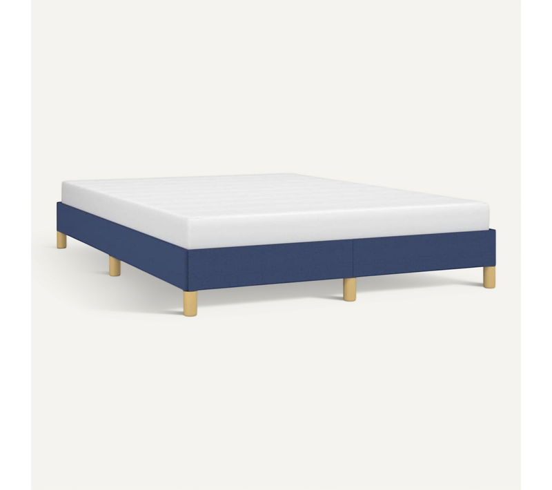 Cadre De Lit Sans Matelas Bleu 160x200 Cm Tissu