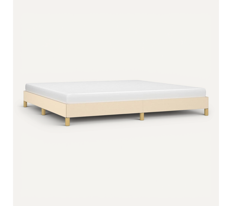 Cadre De Lit Sans Matelas Crème 200x200 Cm Tissu