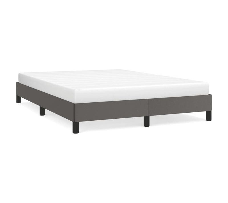Cadre De Lit Sans Matelas Gris 140x190 Cm Simili