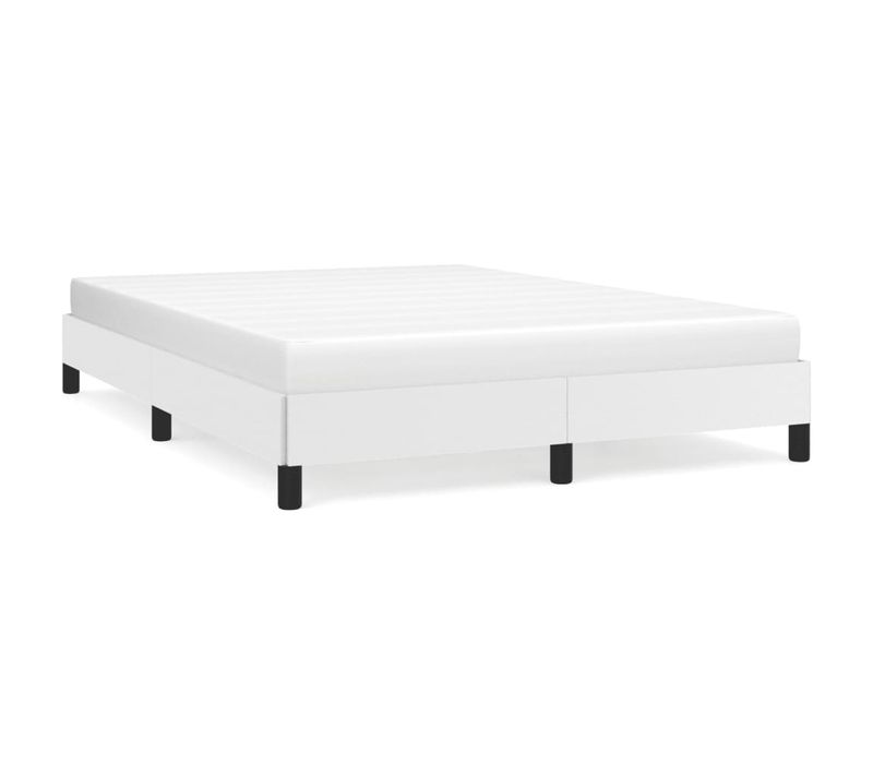 Cadre De Lit Sans Matelas Blanc 140x200 Cm Simili