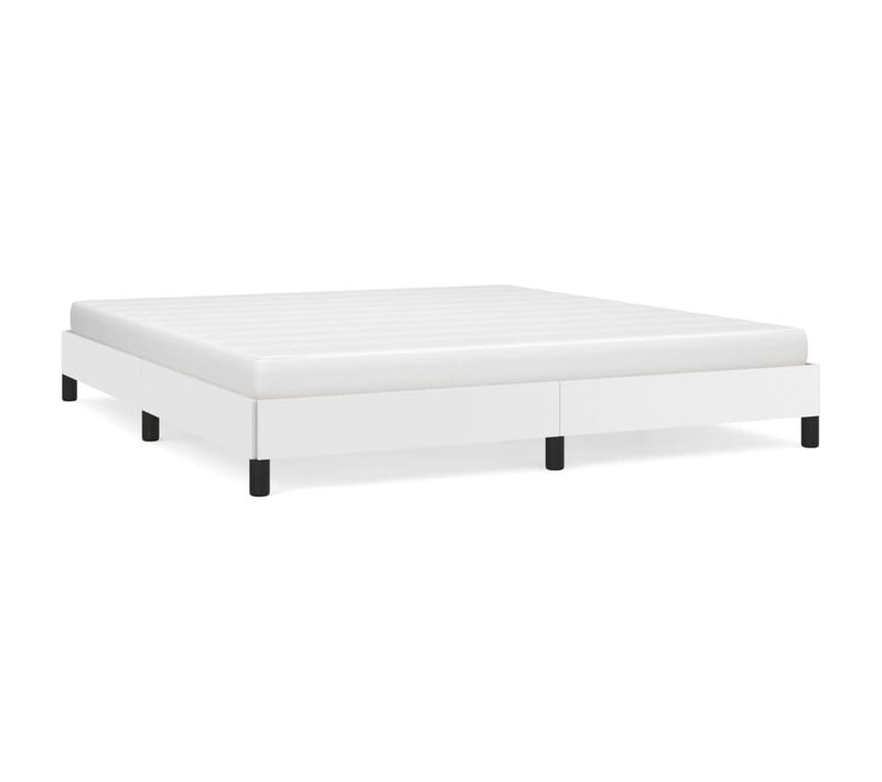 Cadre De Lit Sans Matelas Blanc 160x200 Cm Simili