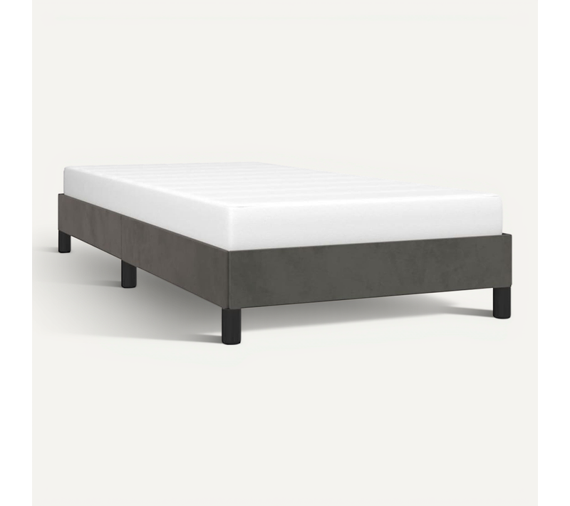 Cadre De Lit Sans Matelas Gris Foncé 90x190 Cm Velours