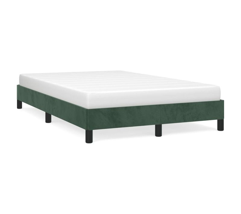 Cadre De Lit Sans Matelas Vert Foncé 120x200 Cm Velours