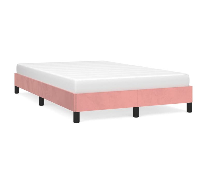 Cadre De Lit Sans Matelas Rose 120x200 Cm Velours