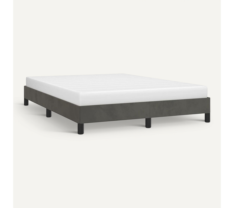 Cadre De Lit Sans Matelas Gris Foncé 140x190 Cm Velours