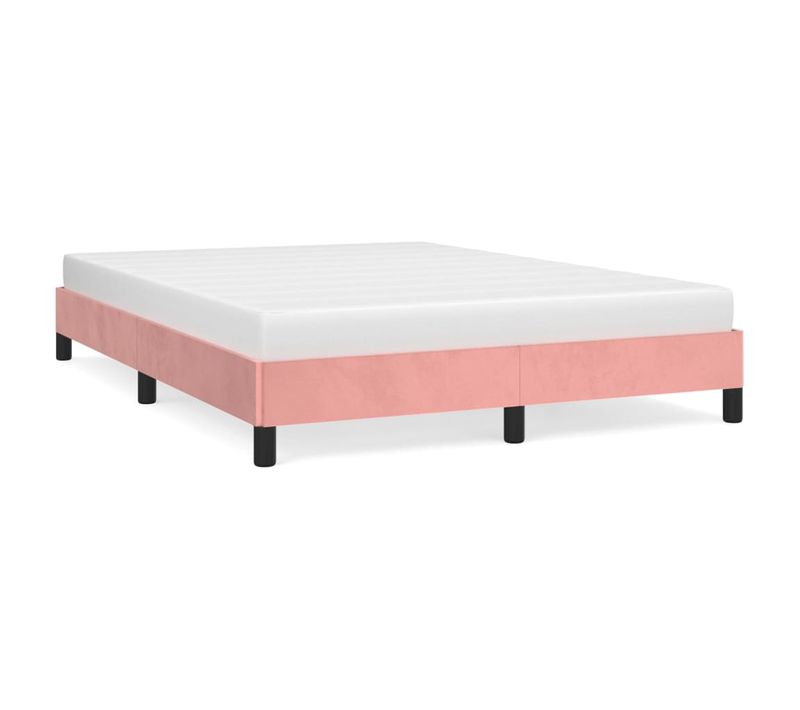 Cadre De Lit Sans Matelas Rose 140x200 Cm Velours