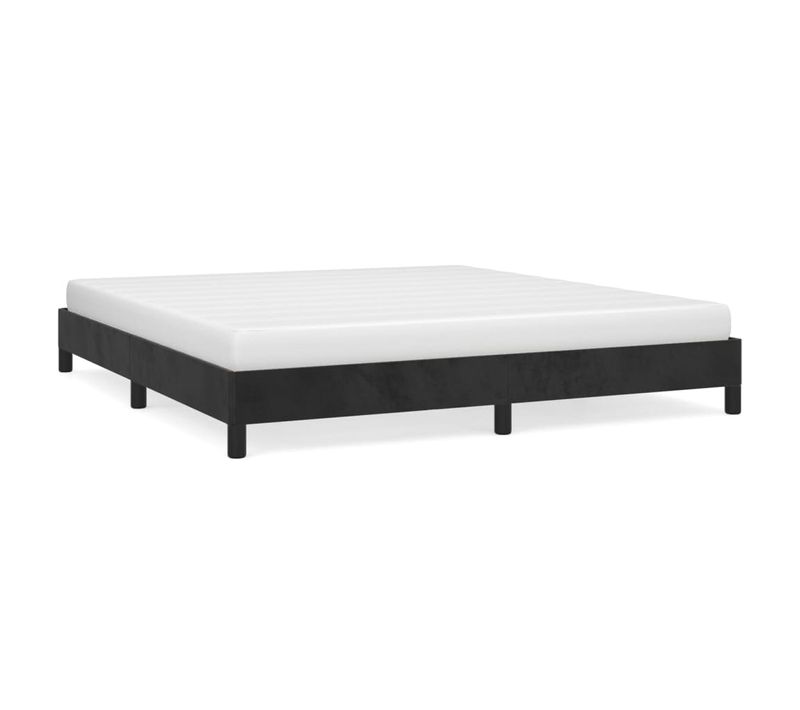 Cadre De Lit Sans Matelas Noir 160x200 Cm Velours
